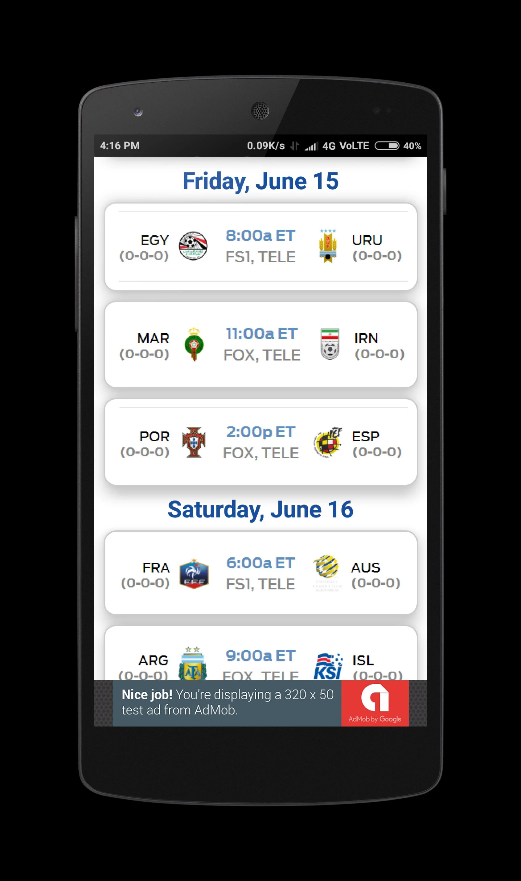 FIFA World Cup 2018 | Live TV Football Russia 2018 screenshot