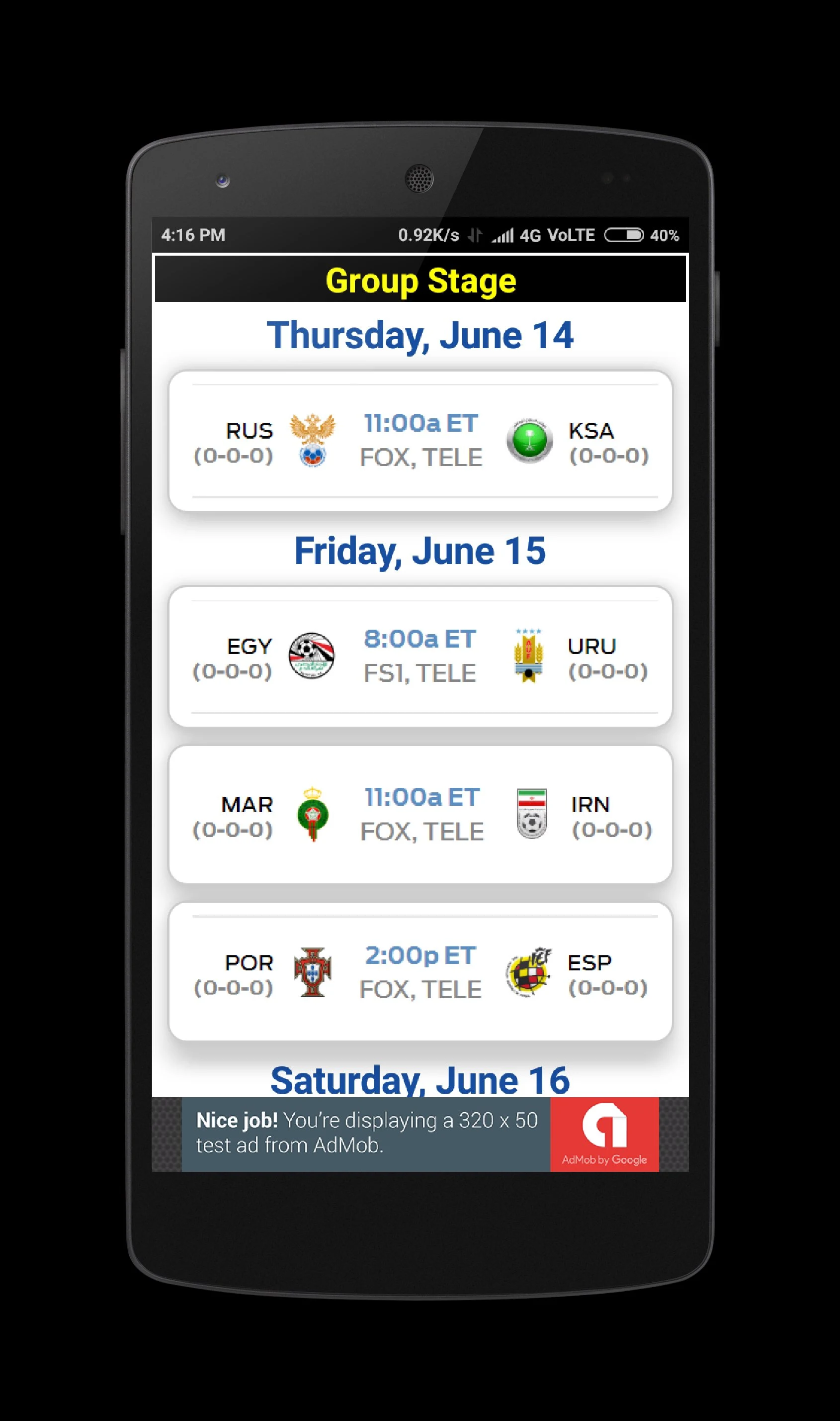 FIFA World Cup 2018 | Live TV Football Russia 2018 screenshot